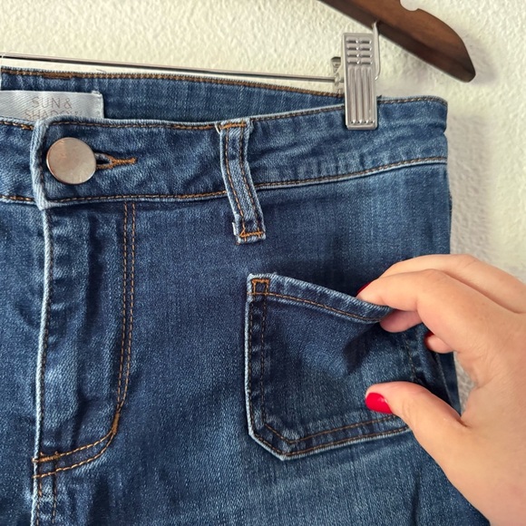 Retro Chic Sun & Shadow Flare Leg Bell Bottom Jeans Maya Wash Size 7 Boho Casual - Picture 5 of 12